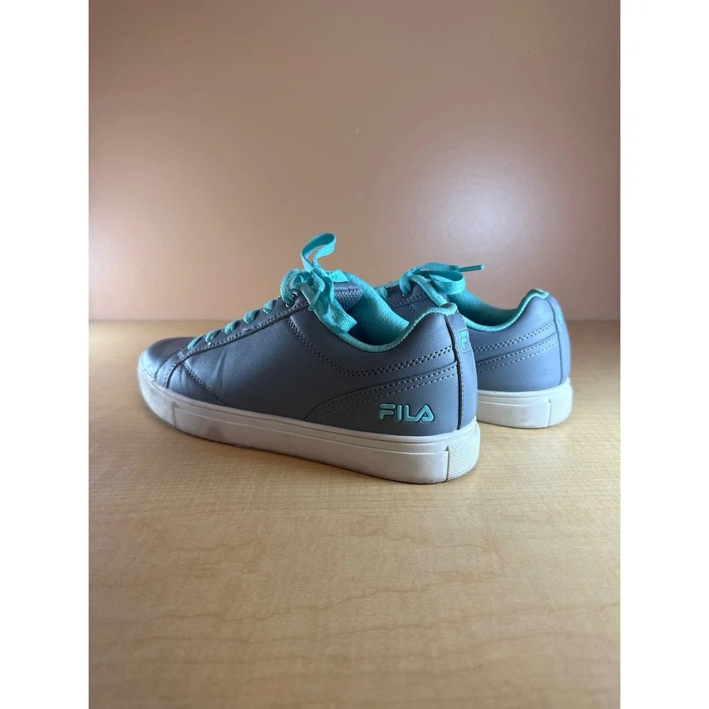Fila Womens Gray Teal Low Top Sneakers Size 8 SC60352-253 Casual Shoes